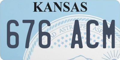 KS license plate 676ACM