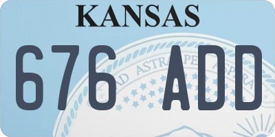 KS license plate 676ADD