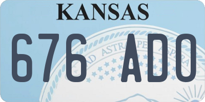 KS license plate 676ADO