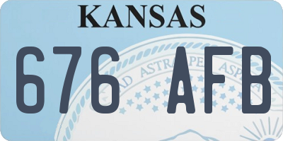 KS license plate 676AFB