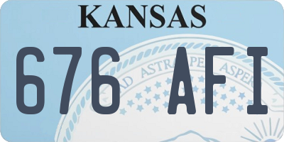 KS license plate 676AFI