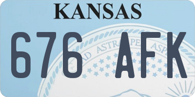 KS license plate 676AFK