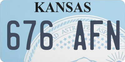 KS license plate 676AFN
