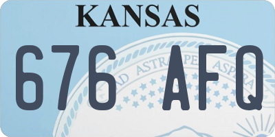 KS license plate 676AFQ