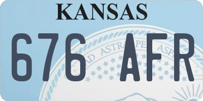 KS license plate 676AFR