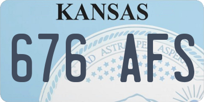KS license plate 676AFS