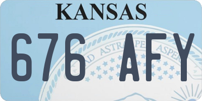 KS license plate 676AFY