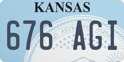 KS license plate 676AGI