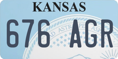 KS license plate 676AGR