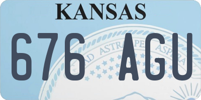 KS license plate 676AGU