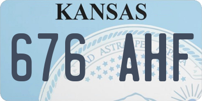 KS license plate 676AHF
