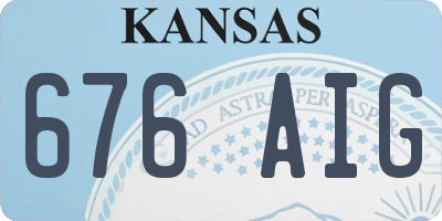 KS license plate 676AIG