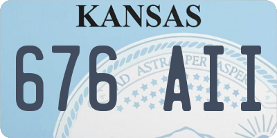 KS license plate 676AII