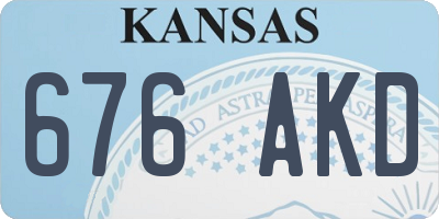KS license plate 676AKD
