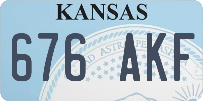 KS license plate 676AKF