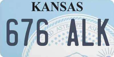 KS license plate 676ALK