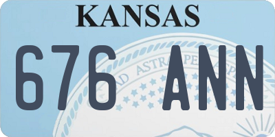 KS license plate 676ANN
