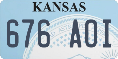KS license plate 676AOI