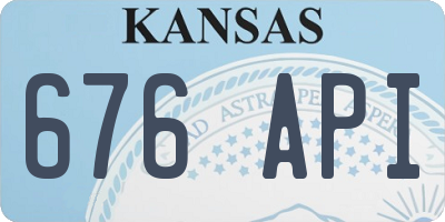 KS license plate 676API