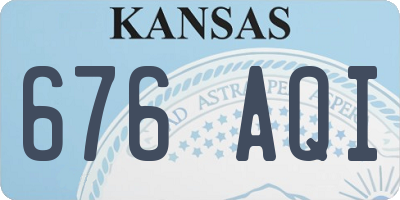 KS license plate 676AQI
