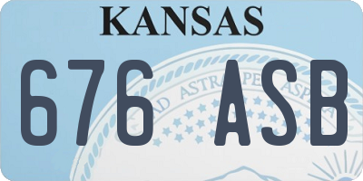 KS license plate 676ASB