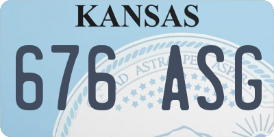 KS license plate 676ASG