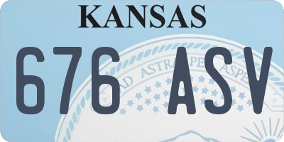 KS license plate 676ASV
