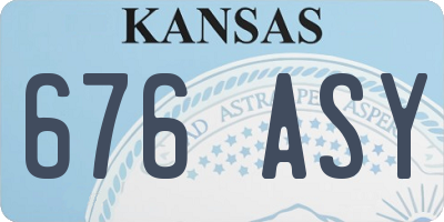 KS license plate 676ASY