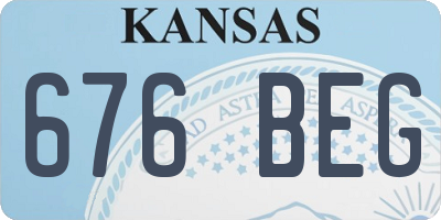KS license plate 676BEG