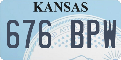 KS license plate 676BPW