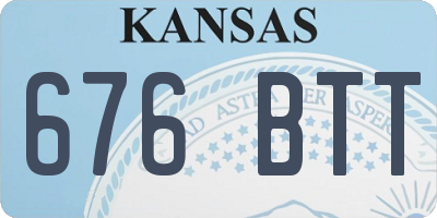 KS license plate 676BTT