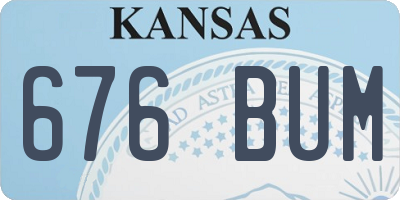 KS license plate 676BUM