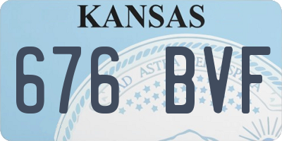 KS license plate 676BVF