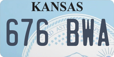 KS license plate 676BWA
