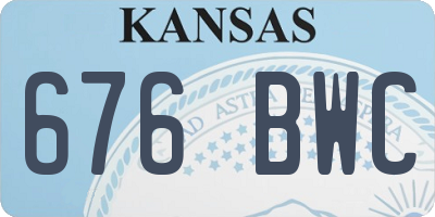 KS license plate 676BWC