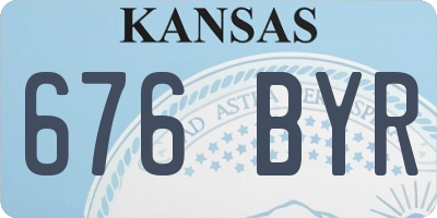 KS license plate 676BYR