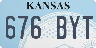 KS license plate 676BYT