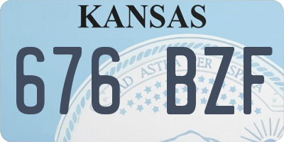 KS license plate 676BZF
