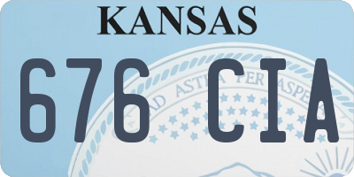 KS license plate 676CIA