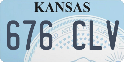 KS license plate 676CLV