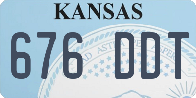 KS license plate 676DDT