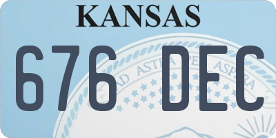 KS license plate 676DEC