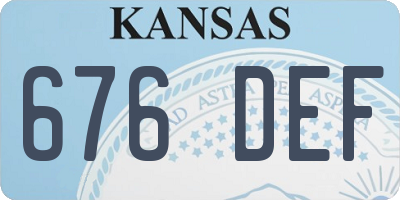 KS license plate 676DEF