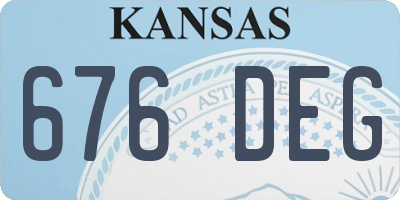 KS license plate 676DEG