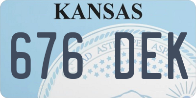 KS license plate 676DEK