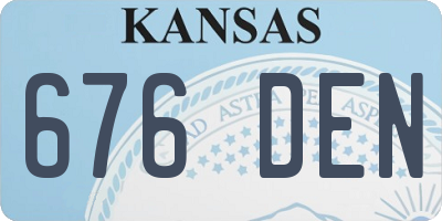 KS license plate 676DEN