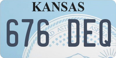 KS license plate 676DEQ