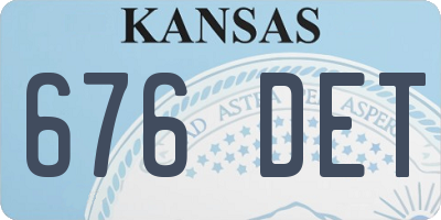 KS license plate 676DET