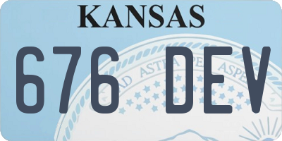 KS license plate 676DEV