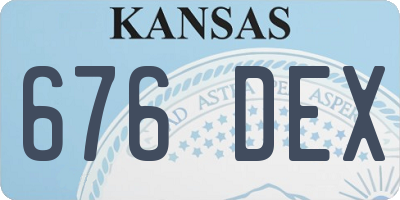 KS license plate 676DEX